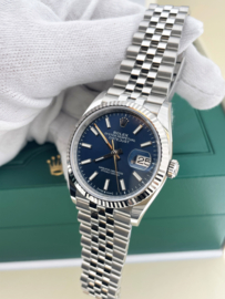 Rolex Oyster Perpetual Datejust 126234 Staal/18K Goud Bright Blue Dial Bj. 2022 Ongedragen Full Set