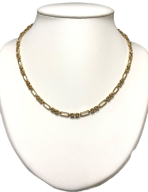 14 Karaat Gouden Fantasie Schakel Collier - 46,5 cm / 24,4 g / 4,3 mm
