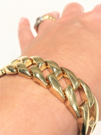 14 K Gouden Grove Schakel Armband