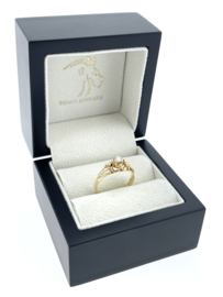 Antiek Gouden Solitair Ring 0.18 ct Briljant Geslepen Diamant H/VS2