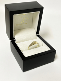 14 K Gouden Lapide Ring 0.03 Crt Briljant Geslepen Diamant H / VS1