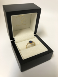 Antiek 18 K Gouden Dames Zegel Ring / Pink Ring Lapis Lazuli