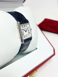 Must de Cartier Tank Quartz White Roman Dial Zilver - Deployant 1614