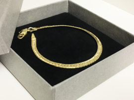 14 K Gouden Gourmet Schakel Armband (gewalst) - 19 cm