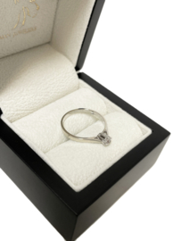 Diamonde Witgouden Solitair Ring 0.10 ct Briljant Geslepen Diamant G/VVS