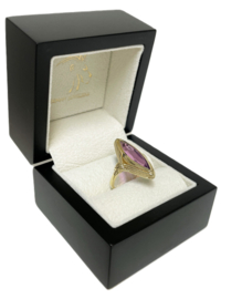 14 Karaat Gouden Markies Ring ca 4,5 ct Gefacetteerd Paars Saffier