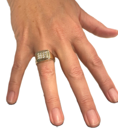 14 Karaat Gouden Heren Ring 0.35 ct Briljant Geslepen Diamant H / SI