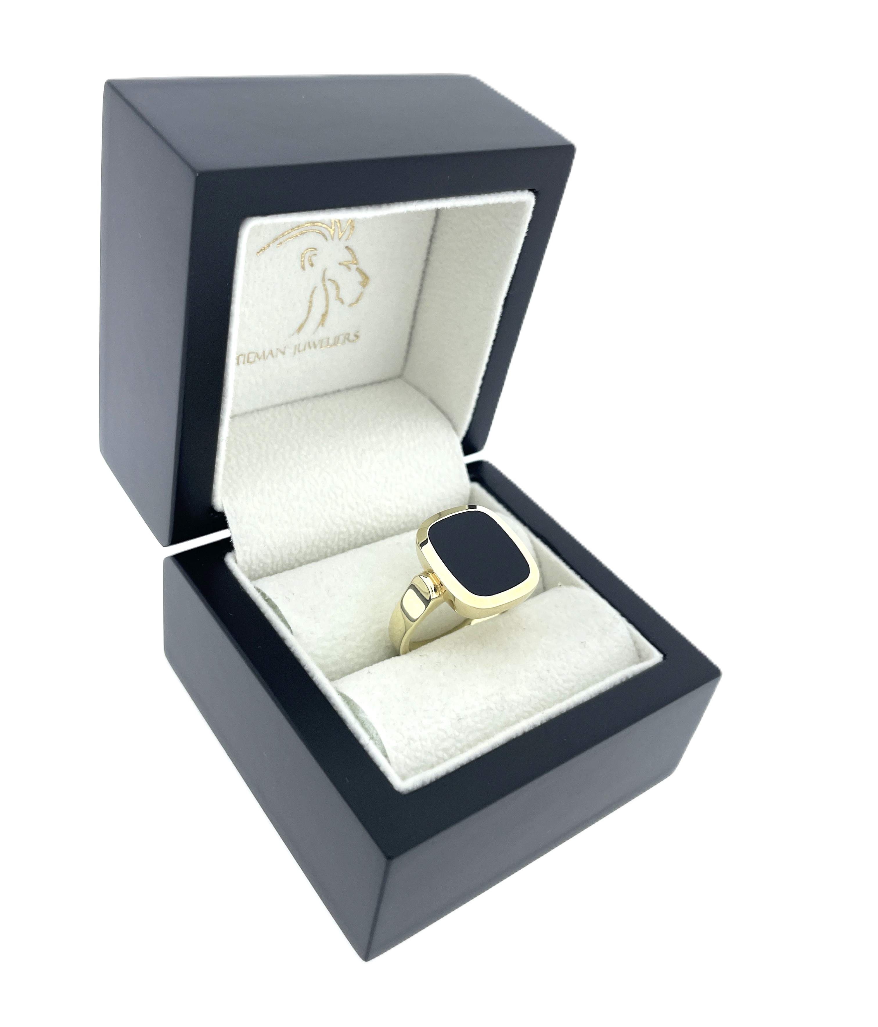 14 Karaat Massief Gouden Heren Zegelring Onyx / Klassiek - 11.5 Gram
