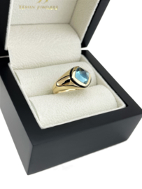 18 Karaat Gouden Fantasie Ring Ruitvormig Topaas / Onyx