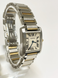 Cartier Tank Francaise Staal / Goud Model 2384 Quartz Incl Cartier Garantie