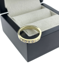 14 Karaat Gouden Bandring 0.25 ct Briljant Geslepen Diamant