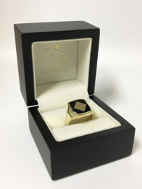 14 K Gouden Heren Zegelring Onyx / Ruiten - 7,15 g