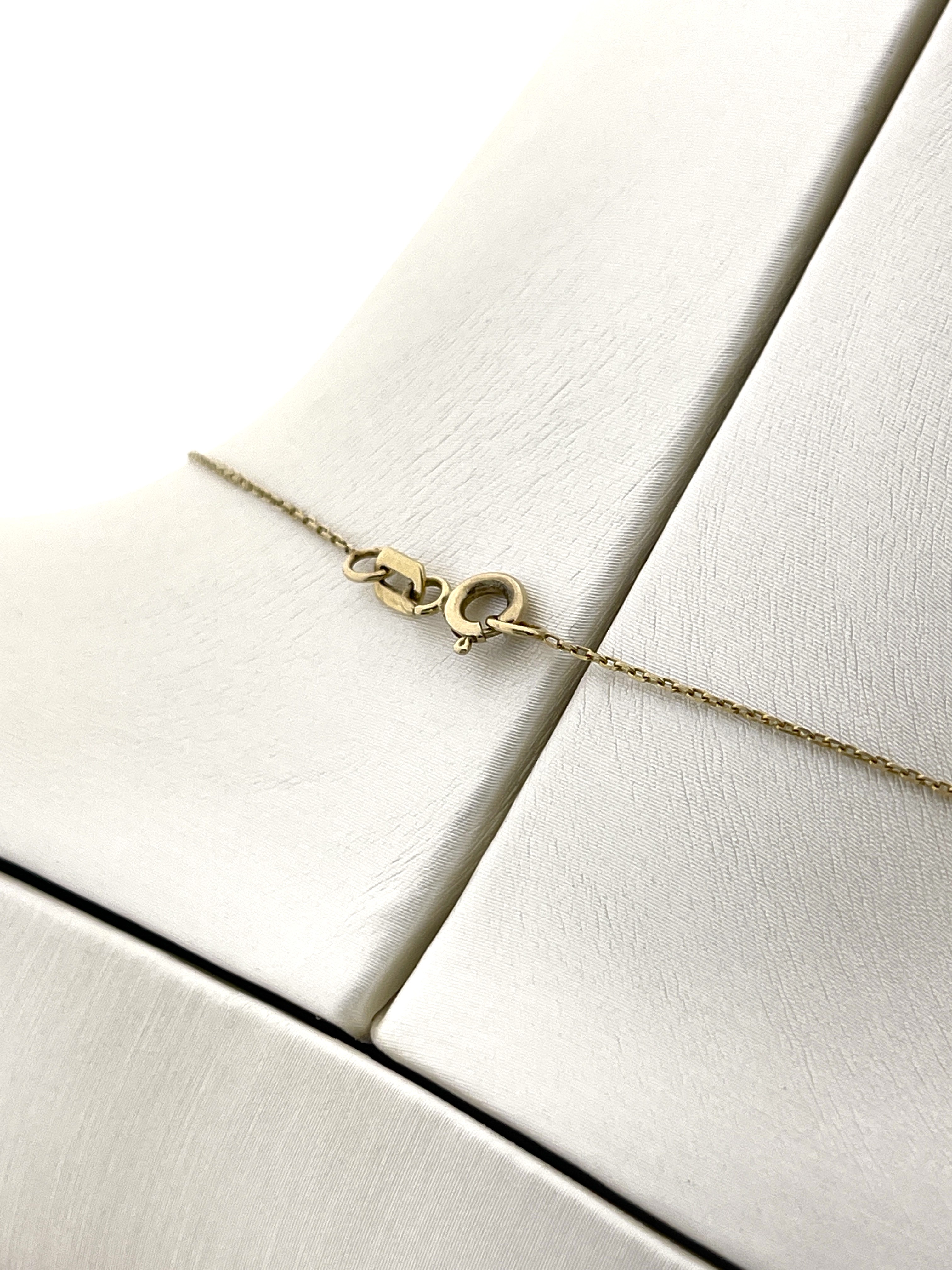 14 Karaat Gouden Anker Collier Cubic Zirkonia Solitair Hanger - 45 cm