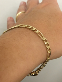 14 K Gouden Figaro Schakel Armband - 19 cm / 7,45 g
