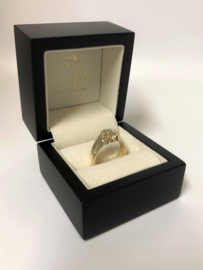 14 K Massief Gouden Heren Ring 0.60 crt Briljantgeslepen Diamant - H / IF