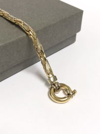 14 K Bicolor Gouden Slot Armband - 19 cm / 9,3 g
