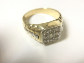 18 K Bicolor Gouden Rolex Ring 0.70 crt Diamant - 7,8 g