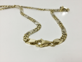 14 K BIcolor Massief Gouden Fantasie Schakel Ketting - 50,5 cm / 37,1 g