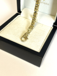14 K Massief Gouden Konings Armband Byzantijns - 22.5 cm / 30.7 g / 4.7 mm
