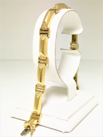 18 K Gouden Schakel Armband 0.60 crt Briljantgeslepen Diamant - 27,35 g
