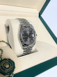 Rolex Oyster Perpetual Datejust 41 mm Grey Diamond Dial 126300 Full Set 2019