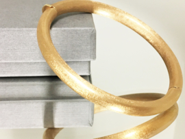 18 K Rosé Gouden Slaven Armband ( gematteerd )