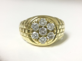 Grove 18 K Gouden Heren Ring 1,05 crt Diamant G/H VVS - 7,05 g