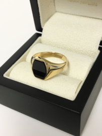 14 K Gouden Zegelring Onyx