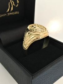 14 K Gouden Heren Ring met Wapen (bewerkt) - 10,02 gr