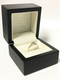 Antiek Handvervaardigd Bicolor Gouden Ring ca 0.10 crt Diamant