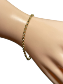 14 Karaat Gouden Jasseron Schakel Armband - 19 cm / 3,5 mm