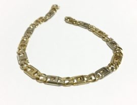 14 K Bicolor Gouden Rolex Schakel Armband - 20,8 / 13,25 g