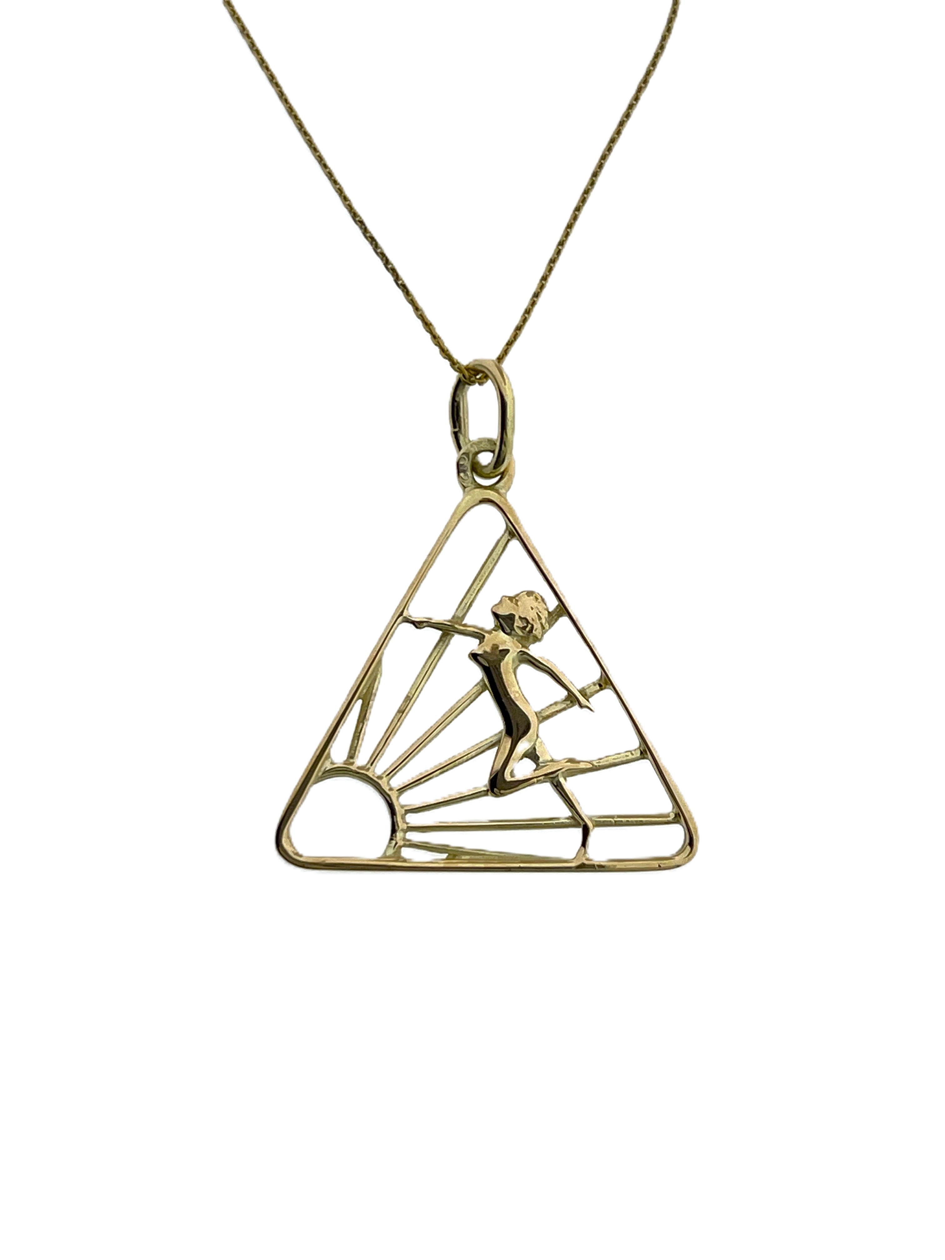 14 Karaat Gouden Hanger Naturisten Symbool - Vrouw