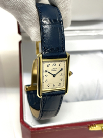 Must de Cartier Tank Large Model Quartz White Arabic Dial Deployante - Incl Cartier Garantie