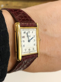 Must de Cartier Tank Quartz Dames Polshorloge Oud Wit Metaliek