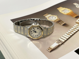 Cartier Santos Ronde Octagon Small Model Staal / Goud Roman Dial Quartz - Full Set