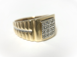 14 K Gouden Heren Rolex Ring 0.16 crt Briljantgeslepen Diamant G/VSI