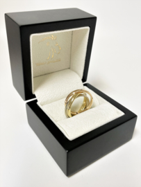 18 K Tricolor Massief Gouden 3-Band Ring