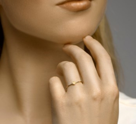 14 Karaat Gouden Aanschuif Ring Hartje