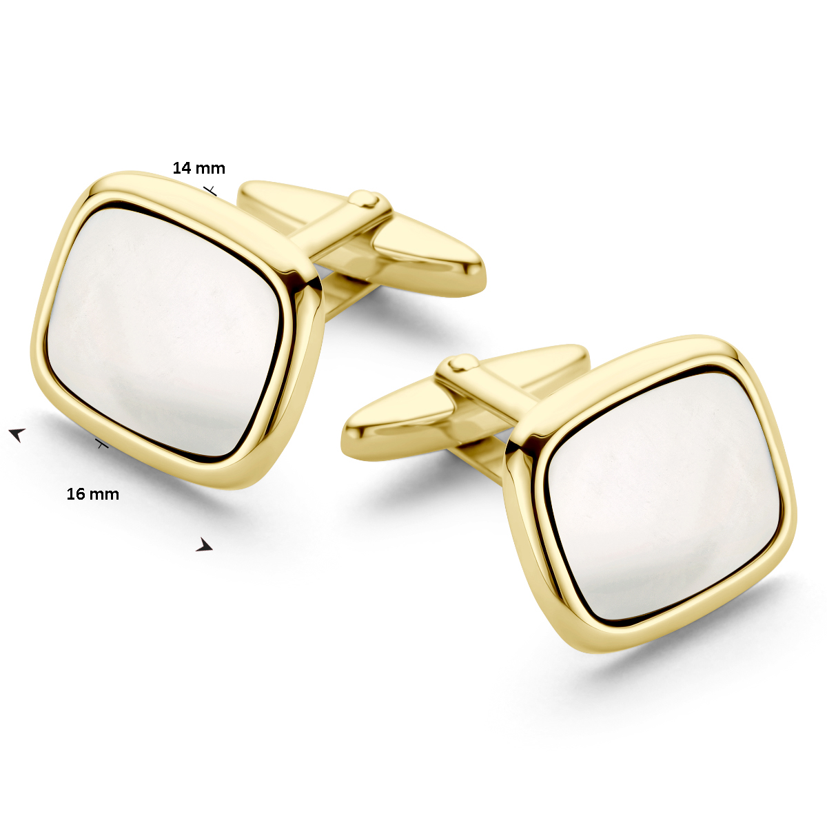 14 Karaat Gouden Manchetknopen / Cufflinks Parelmoer