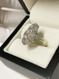 Art Deco Navette Diamond Ring 0.75 crt Diamant G/VVS2 - Jaren '30