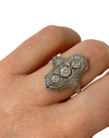 Art Deco Navette Diamond Ring 0.75 ct Diamant G/VVS - Jaren '30