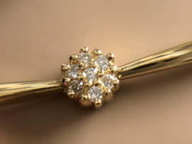 18 K Rozet Schakel Armband 0.23 crt Briljantgeslepen Diamant - 17,3 cm