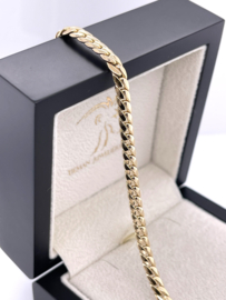 14 K Massief Gouden Gourmet Schakelarmband - 19.5 cm / 4 mm / 10.7 g