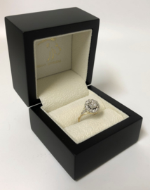 Antiek 14 K Gouden Rozet Ring 0.30 crt Roos Diamant