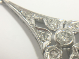 Eind 19e Eeuw - Klassieke Witgouden Hanger 0.35 crt Diamant