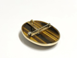 Grote 8 Karaat Hanger Tijgeroog / Broche Ovaal - 15,85 g