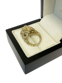 9 Karaat Fantasie Ring Heldere Briljant Geslepen Zirkonia - 10,3 g