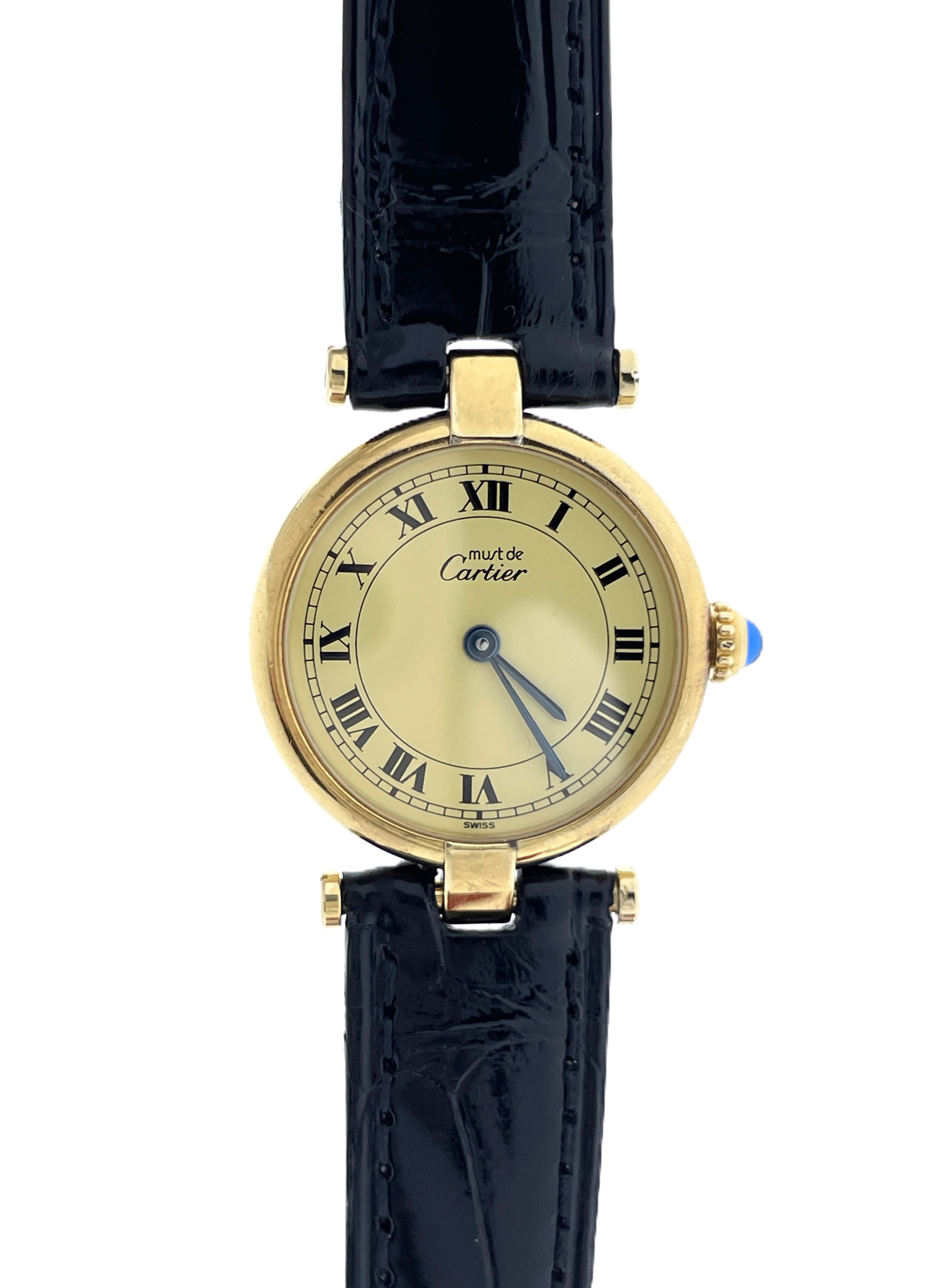 Must Vendome Louis Cartier Small Model Ivory Roman Dial - Full Set / Incl Garantie