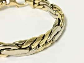 14 K Bicolor Gouden Schakel Armband - 20,5 / 29,58 g